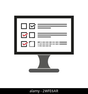 Checklist browser window. Choice, survey concepts. Check mark. Elements for web banners, websites, infographics. Vector illustration. EPS 10. Stock im Stock Vector