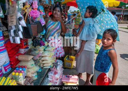 Market scenes, Iquitos, the largest city in the Peruvian rainforest, Peru, South America.  Iquitos is the capital city of Peru's Maynas Province and L Stock Photo