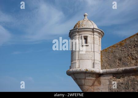 Lookout tower, Forte da Ponta da Bandeira, lagos, Portugal Stock Photo