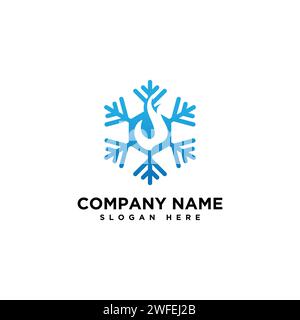 Abstract Fire Ice icon logo design concept flat style template vector. Vector illustration Stock Vector