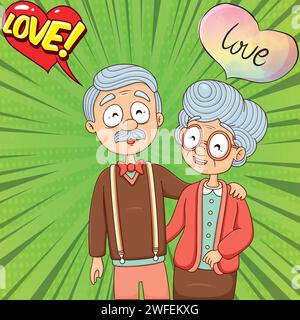 Happy grandparents day pop art style vector image Stock Vector