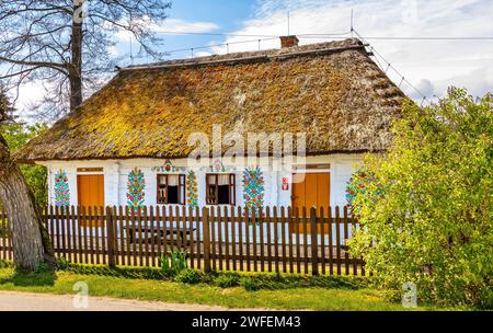 Zalipie, Poland - April 29, 2023: Zagroda Felicji Curylowej open air museum and ethnographic park of folk architecture and paintings in Zalipie villag Stock Photo