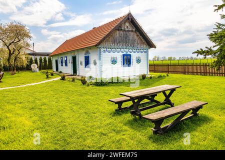 Zalipie, Poland - April 29, 2023: Zagroda Felicji Curylowej open air museum and ethnographic park of folk architecture and paintings in Zalipie villag Stock Photo