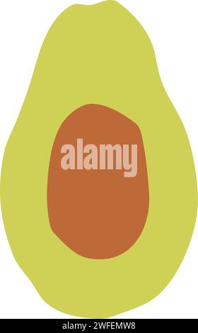 Avocado Half Vector Illustration Stock Vector
