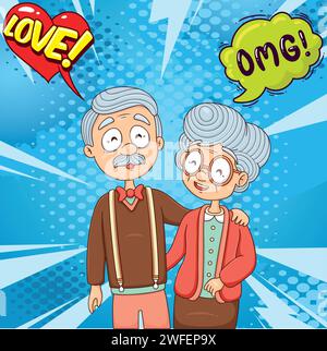 Happy grandparents day pop art style vector image Stock Vector