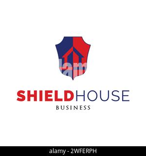 Shield House Icon Logo Design Template Stock Vector