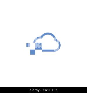 Creative Cloud Pixel Data design concept flat style template vector ...