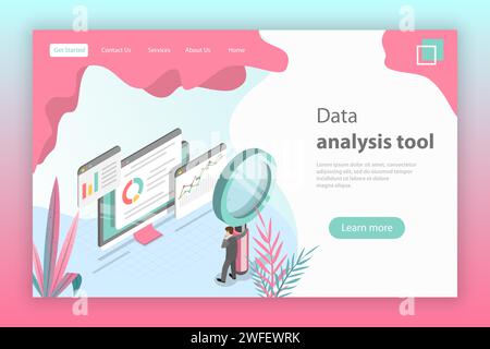 Data Analysis Diagram Landing Header Vector Stock Vector Image & Art ...