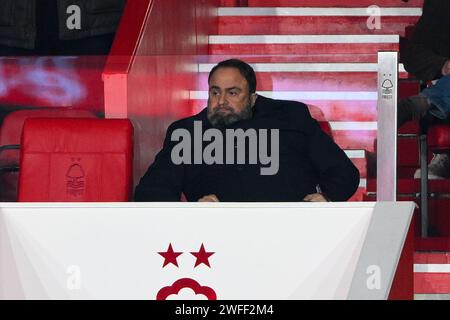 Nottingham Forest owner, Evangelos Marinakis during the Premier League match between Nottingham Forest and Arsenal at the City Ground, Nottingham on Tuesday 30th January 2024. (Photo: Jon Hobley | MI News) Credit: MI News & Sport /Alamy Live News Stock Photo