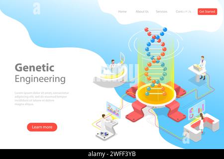 Genetic engineering isometric flat vector concept Stock Vector Image ...