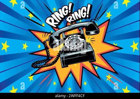 Mobile phone cartoon pop art style Stock Vector