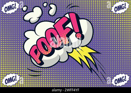 Poof text pop art style vector image Stock Vector