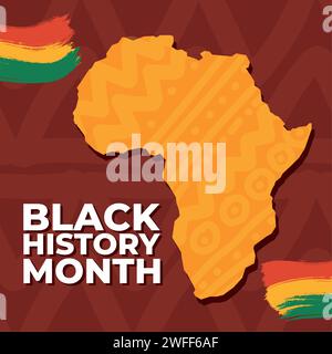 Black history month poster with map of Africa Vector Stock Vector Image ...