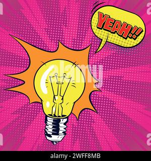 Lampe idea pop art style vector image Stock Vector