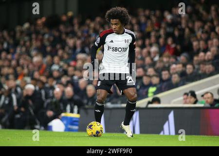 London, UK. 30th Jan, 2024. London, January 30th 2024: Willian of Fulham during the Premier League match between Fulham and Everton at Craven Cottage on January 30, 2024 in London, England. (Pedro Soares/SPP) Credit: SPP Sport Press Photo. /Alamy Live News Stock Photo