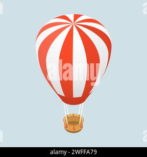 3D Isometric Flat Vector Concept of Air Balloon. Stock Vector