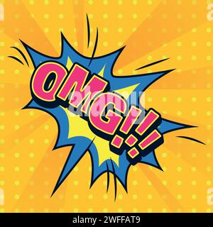 OMG text pop art style vector image Stock Vector