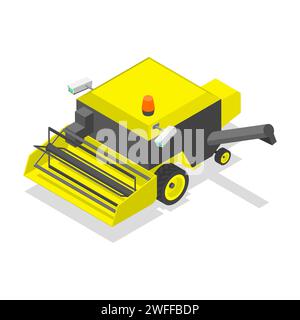 3D Isometric Flat Vector Concept of Smart Havester. Stock Vector