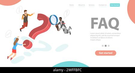 Why Question, FAQ - Frequently Asked Questions. 3D Isometric Flat Vector Conceptual Illustration. Stock Vector