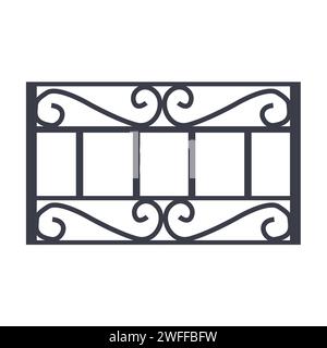 Wrought Iron Balcony Railing Icon Stock Vector
