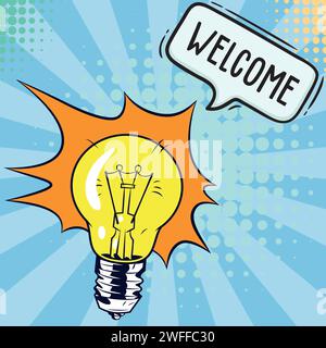 Lampe idea pop art style vector image Stock Vector