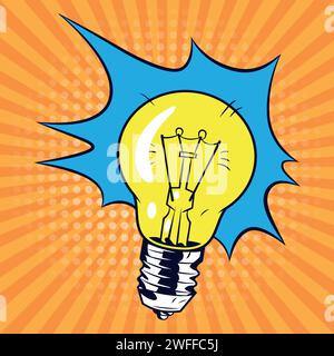 Lampe idea pop art style vector image Stock Vector