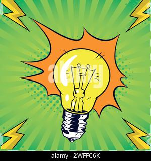 Lampe idea pop art style vector image Stock Vector