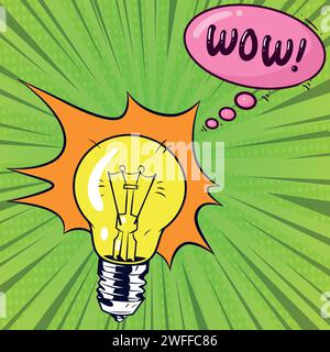 Lampe idea pop art style vector image Stock Vector