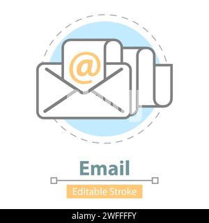 Email Message Icon, Editable Stroke, Vector Illustration. Stock Vector