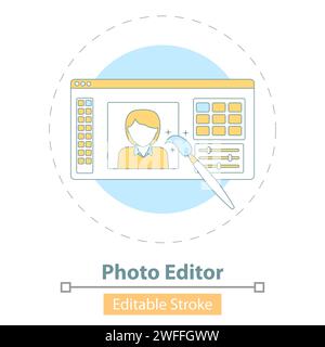 Vector Icon of Photo Editor App Isolated on White. Stock Vector