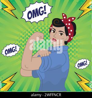 Woman can do it pop art style vector image Stock Vector