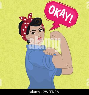 Woman can do it pop art style vector image Stock Vector