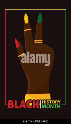 Black history month poster Protest hand gesture Vector Stock Vector ...