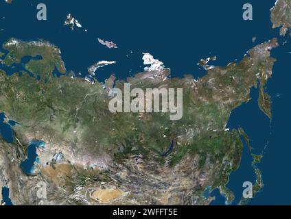 Russia and Northern Asia, satellite image Stock Photo