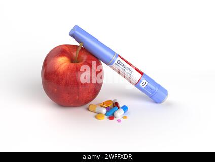 Ozempic injection pen, ideal for visual content related to diet ...