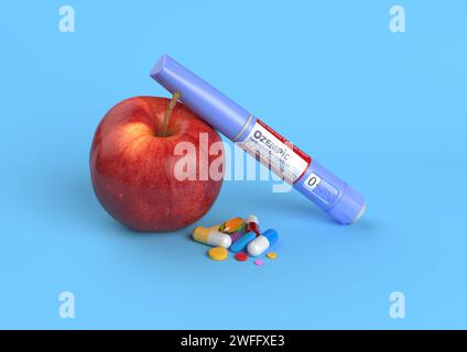 Ozempic injection pen, ideal for visual content related to diet ...