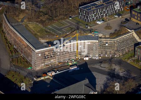 Luftbild, Westpark, Alleestraße und Gerard-Mortier-Platz am Westpark, Kultur Ruhr GmbH Gebäude, Colosseum historische Sehenswürdigkeit, Kruppwerke, Bochum, Ruhrgebiet, Nordrhein-Westfalen, Deutschland ACHTUNGxMINDESTHONORARx60xEURO *** Aerial view, Westpark, Alleestraße and Gerard Mortier Platz am Westpark, Kultur Ruhr GmbH building, Colosseum historical landmark, Kruppwerke, Bochum, Ruhr area, North Rhine-Westphalia, Germany ATTENTIONxMINDESTHONORARx60xEURO Stock Photo