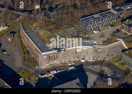 Luftbild, Westpark, Alleestraße und Gerard-Mortier-Platz am Westpark, Kultur Ruhr GmbH Gebäude, Colosseum historische Sehenswürdigkeit, Kruppwerke, Bochum, Ruhrgebiet, Nordrhein-Westfalen, Deutschland ACHTUNGxMINDESTHONORARx60xEURO *** Aerial view, Westpark, Alleestraße and Gerard Mortier Platz am Westpark, Kultur Ruhr GmbH building, Colosseum historical landmark, Kruppwerke, Bochum, Ruhr area, North Rhine-Westphalia, Germany ATTENTIONxMINDESTHONORARx60xEURO Stock Photo