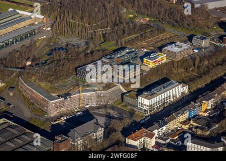 Luftbild, Westpark, Alleestraße und Gerard-Mortier-Platz am Westpark, Kultur Ruhr GmbH Gebäude, Colosseum historische Sehenswürdigkeit, Kruppwerke, Bochum, Ruhrgebiet, Nordrhein-Westfalen, Deutschland ACHTUNGxMINDESTHONORARx60xEURO *** Aerial view, Westpark, Alleestraße and Gerard Mortier Platz am Westpark, Kultur Ruhr GmbH building, Colosseum historical landmark, Kruppwerke, Bochum, Ruhr area, North Rhine-Westphalia, Germany ATTENTIONxMINDESTHONORARx60xEURO Stock Photo