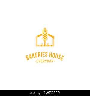 Bakeries House Food logo. Bakeries Home Logo Stock Vector