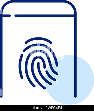 Fingerprint recognition smartphone account access. Pixel perfect, editable stroke Stock Vector