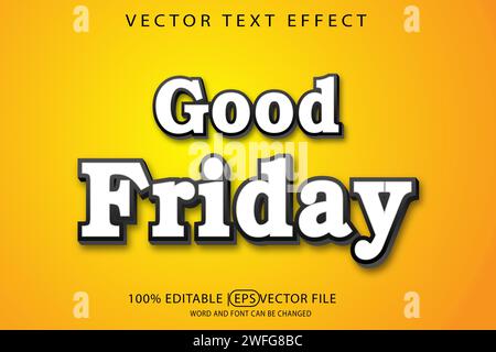 Good Friday, editable vector eps template with 3D text effect Stock Vector