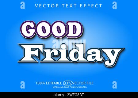 Good Friday, editable vector eps template with 3D text effect Stock Vector
