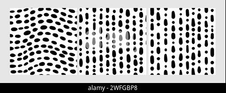Small dash patterns set. Seamless minimal dash pattern, small elements. Stock Vector