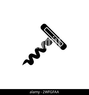 Corkscrew flat vector icon. Simple solid symbol isolated on white background Stock Vector