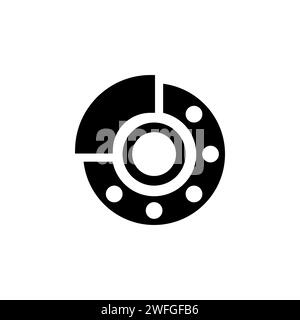 Auto Disk Brake flat vector icon. Simple solid symbol isolated on white background Stock Vector