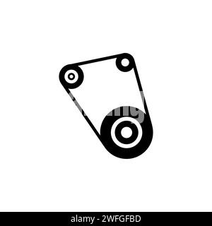 Timing Belt, Generator Strap flat vector icon. Simple solid symbol isolated on white background Stock Vector