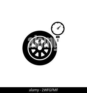 Tire Pressure Gauge flat vector icon. Simple solid symbol isolated on white background Stock Vector
