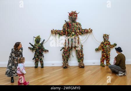 Bristol, UK. 31st Jan, 2024. Hew Locke, Kingdom of the Blind N5, 6, 7, 2006, mixed Media A new exhibition opening at the Royal West of England Academy (RWA) in Bristol will present an extremely rare and largely unknown aspect of the late artist John Hoyland's career, ceramic sculptures.3 February - 12 May 2024.Paul Quezada-Neiman/Alamy Live News Credit: Paul Quezada-Neiman/Alamy Live News Stock Photo