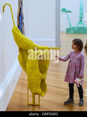 Bristol, UK. 31st Jan, 2024. Olivia Bax, How Do You Do, 2019, Steel, Chicken Wire, NespapersA new exhibition opening at the Royal West of England Academy (RWA) in Bristol will present an extremely rare and largely unknown aspect of the late artist John Hoyland's career, ceramic and sculptures by fellow artists.3 February - 12 May 2024.Paul Quezada-Neiman/Alamy Live News Credit: Paul Quezada-Neiman/Alamy Live News Stock Photo